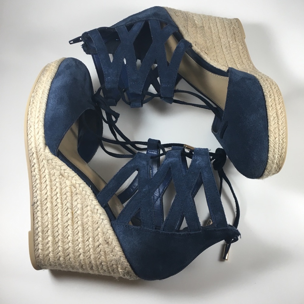 Limelight Navy Suede Wedges